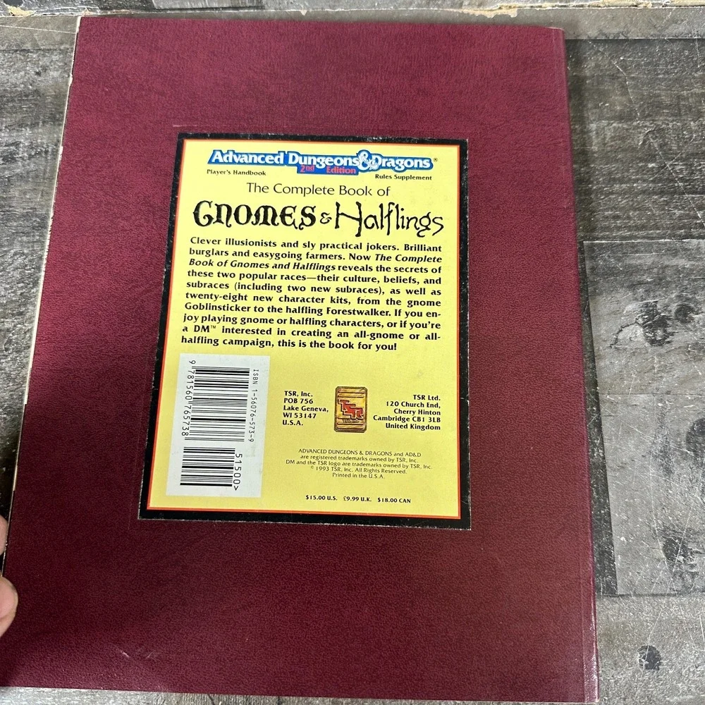 The Complete Book of Gnomes & Halflings Advanced Dungeons & Dragons, 2nd Edition